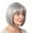 Silver-1, variant on Short Pixie Cut Human Hair Blend Wigs for Women, Natural Human Hair Wig with Bangs, Lightweight Ready to Wear Wig for Daily Use,Silver,Unisex