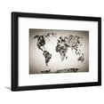 thumbnail image 1 of Watercolor World Map Black and White Paint on Paper, Retro Style HD Quality, Framed Art Print Wall Art by Michal Bednarek Sold by Art.Com, 1 of 5