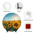 thumbnail image 4 of Zufioo Sunlit Sunflower Field Print Bone China Decorative Plate, Ceramic Dinner Plate with Stand Ceramic Decoration Homewares-6in, 4 of 6