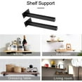 thumbnail image 4 of Dinheiro 4 Piezas Soporte de Estante de Pared Negro Estante de Fijación Invisible con Tornillos para Dormitorio Cocina Taller - 15 cm, 4 of 5