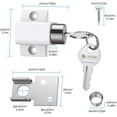 thumbnail image 2 of 2 x White Sliding Patio Door Locks Fixed Bolt Window Security Lock for Child Safety, White, 2 of 5
