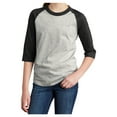 thumbnail image 2 of Yellow Rooster Youth Colorblock Raglan Jersey Heather Grey/ Black XS, 2 of 7