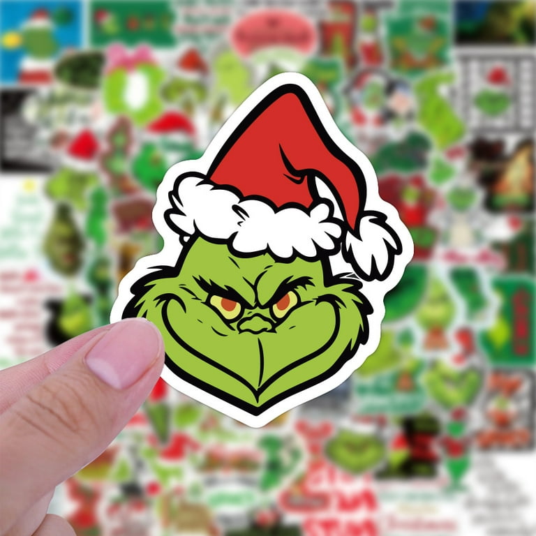 The Grinch Stickers for Laptop and Computer【50 PCS】Animated Cartoon Waterproof Vinyl Stickers for Water Bottle Car Bumper Luggage,Cute Graffiti