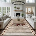 thumbnail image 3 of Texas Star Vintage Area Rugs 6'x9', Washable Small Throw Rugs for Kitchen Dining room, Red Berry Retro Art Wooden Indoor Outdoor Rug Non-Slip Low Pile Carpet Runner Reversible Floor Mats, 3 of 8