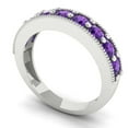 thumbnail image 2 of 0.81 ctw Wedding Band for Women - 14K White Gold Natural Amethyst Stackable Eternity Ring, 2 of 6