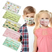 Kids Disposable Face Masks Cartoon Prints Design 3Ply Children with Nose Clip Earloop Boys Girls 4-12 Years Old 50 Pcs