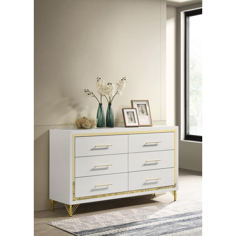 Lucia 6-drawer Bedroom Dresser - White - Vintage Style - Walmart.com
