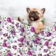 thumbnail image 3 of Yiaed Violets Flowers Print Dog Blankets-Cat Blanket Washable for Couch Protection,Puppy Blanket, Soft Plush Reversible Throw Furniture Protector-Large, 3 of 8