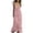 Pink, variant on Women's Sleeveless Maxi Dresses V-Neck Ruffle Trim Boho Flowy Tiered Casual Vacation Long Dress