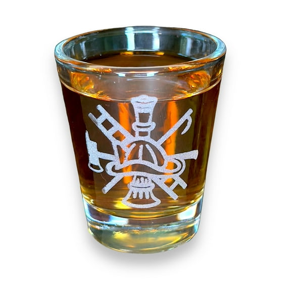 2oz Firefighter Emblem Shot glass