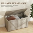 thumbnail image 4 of HOMCOM Storage Chest for Living Room, Wooden Box, 31.5"W, Grey, 4 of 10