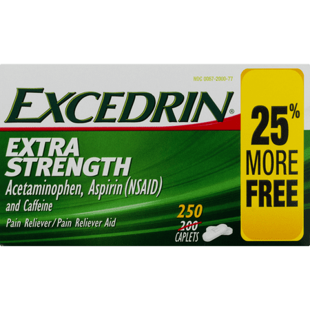 Excedrin Extra Strength Pain Reliever Caplets, 250 Ct