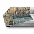 thumbnail image 3 of European Soft Flannel Fleece Throw Blanket, Grand Canal in Venice Italy Historic European Cityscape Town Tower Boho Print, Cozy Plush for Indoor and Outdoor Use, 70" x 90", Multicolor, by Ambesonne, 3 of 6