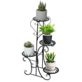 thumbnail image 5 of 4 Tiers Metal Plant Stand Flower Rack, Plant Shelf Corner Display Rack Planter Pot Bonsai Display Shelf Garden Balcony Decor for Indoor Outdoor, 5 of 14
