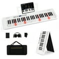 thumbnail image 1 of Gymax 61-Key Foldable Piano Keyboard w/MIDI Split Function Headphone Sustain Pedal White, 1 of 10