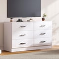 thumbnail image 3 of VVFLU Wood Dresser for Bedroom, 6 Drawer Double Dresser, Modern Chest of Drawers with Deep Drawers, Large Storage Organizer for Living Room, Closet, 3 of 9