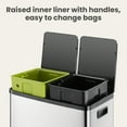 thumbnail image 5 of Simenmax 60L Dual Compartment Trash Can with Lid, Stainless Steel Sealed Garbage Bin, Soft-Close Pedal Operation for Kitchen, Office, Home, 5 of 8