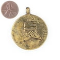 thumbnail image 2 of The Bead Chest Brass Ethiopian Royal Emblem Pendant (40x46mm), 2 of 4