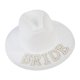 thumbnail image 1 of Sombrero de vaquera occidental de tela de fieltro para decoración de Halloween y bodas, color blanco Novia, 1 of 7