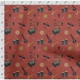 thumbnail image 4 of Soimoi Musical Instruments Printed, Cotton Fleece, Fabric by The Yard Sewing DIY Stretch Fabric 56 Inches Wide, WarmFabric for Hats, Coats, Gloves, Blankets, Pastel Red, 4 of 5