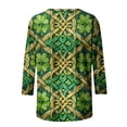 thumbnail image 5 of Mceream T-Shirt de la Saint-Patrick pour Femmes Drôle Manches 3/4 Hauts Mignons Décontractés Col Rond T-Shirts Graphiques Trèfle Imprimé Floral 2026 Hauts Chemisiers Grande Taille Vert P, 5 of 5