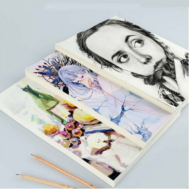 100 hojas de papel de acuarela blanquecino, 160 g, hojas de pintura de acuarela prensadas en frío, adecuadas para pintores principiantes y expertos