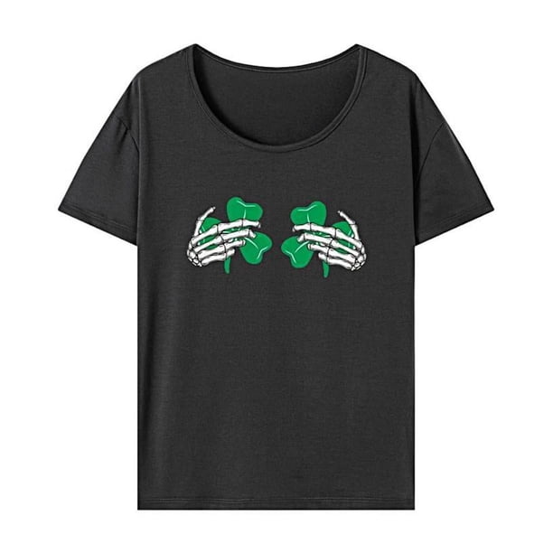 Camiseta de mujer, camiseta de manga corta, elegante camisa con cuello redondo para trabajar, viajar, ir de compras M