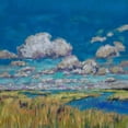 thumbnail image 2 of "Summer Clouds and Marsh" Painting Print on Wrapped Canvas, 2 of 5