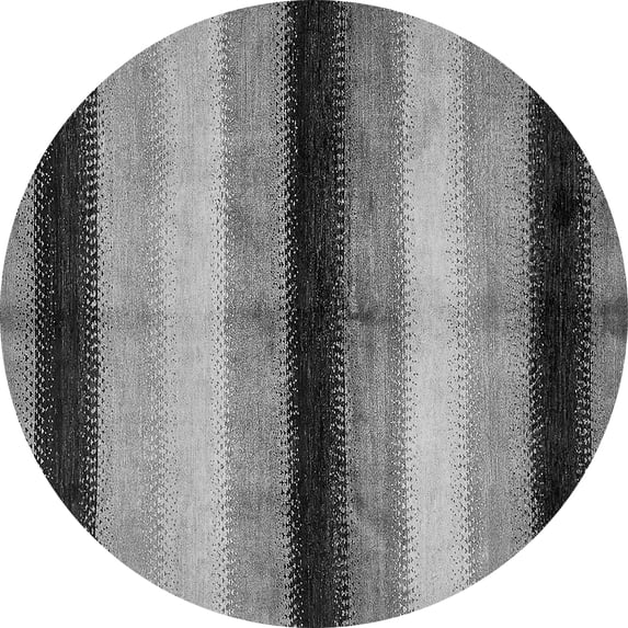 Ahgly Company Indoor Round Abstract Gray Modern Area Rugs, 3' Round