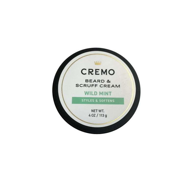 CREMO Beard & Scruff Cream, Wild Mint, 4 fl oz, Moisturizes