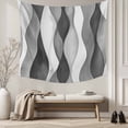 thumbnail image 5 of Gray Stripes Small Tapestry for Bedroom Wall Hanging Tapestry, Vintage Farmhouse Greyish Ripple Pattern Ceiling Backdrop Tapestries Poster Blanket Wall Decor for Teens Room Living Room Dorm 23" x 28", 5 of 8