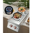 thumbnail image 3 of KFFKFF Double Side Burner with Lights Propane Built-in Side Burner 2*17000 BTU Nature Gas Burners Stainless Steel For BBQ Outdoor, 3 of 9