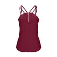 thumbnail image 6 of qolati Womens Eyelet Tank Tops Half Zip V Neck Sleeveless Summer Top Spaghetti Strap Beach Shirt Loose Fit Beach Vacation Flowy Blouses, 6 of 8