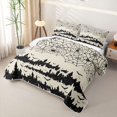 thumbnail image 3 of Erosebridal Halloween Spider Quilt King, Spooky Haunted Mansion King Coverlet Set for Boys Girls, Beige Black, 3 Pieces 1 Bedspread and 2 Pillowcases, 3 of 7