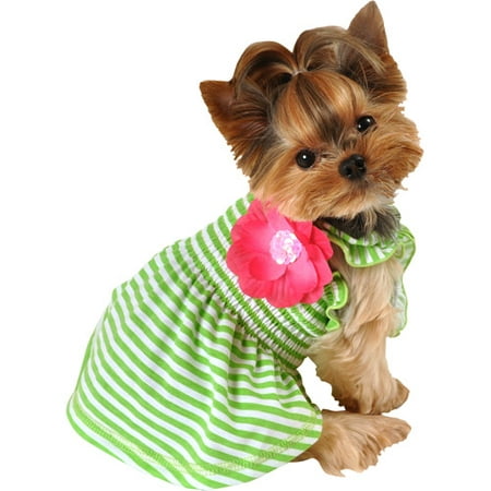 Simplydog Lulu Pink Grn Stripe Sundress,xxs - Walmart.com