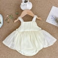 thumbnail image 4 of Infant Beige Baby Clothing Summer Bodysuit Rompers Dresses Newborn Outfits Baby Girl Toddler Girl Clothes Summer Newborn Girl Dresses 0-3 Months, 4 of 9