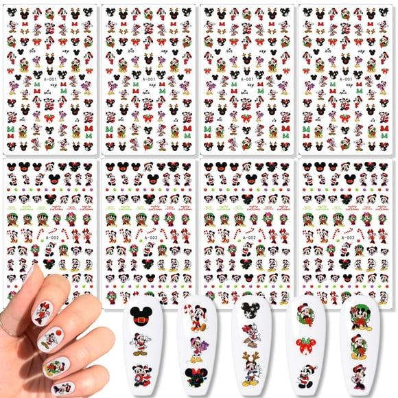 Pegatinas de uñas Tezocr Christmas, autoadhesivas en 3D, diseño navideño