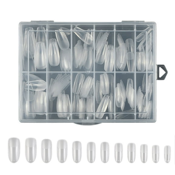 Matte Almond False Nail Tips Full Cover Fake Nail Tapered Square Press On Nail