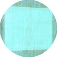 thumbnail image 1 of Ahgly Company Indoor Round Solid Light Blue Modern Area Rugs, 4' Round, 1 of 4