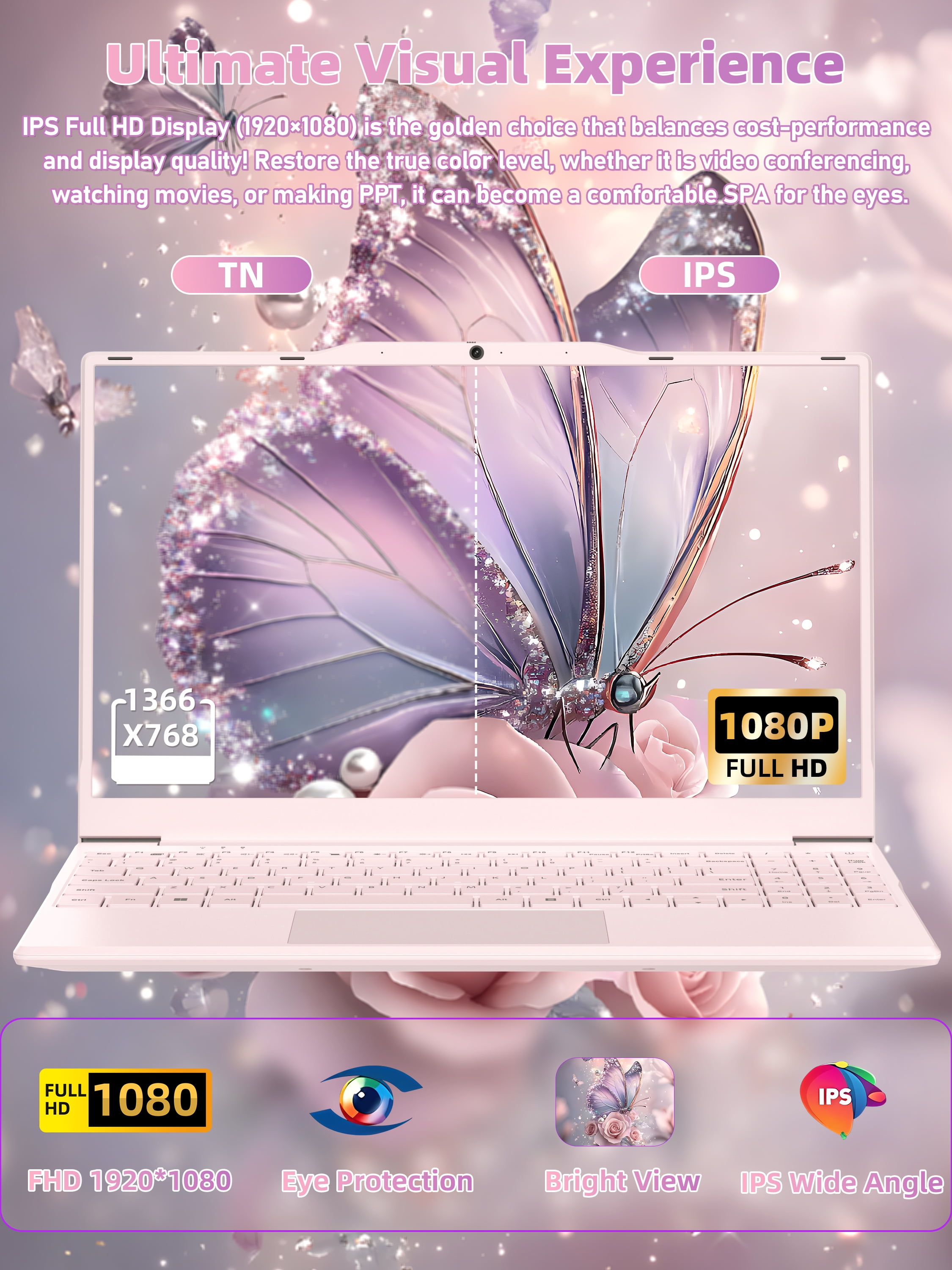【Office 2024/Win11 Pro 】14" Full Size Numeric Keypad Laptop,Celeron N5100(Up to 2.8), 8G RAM(Up to 32GB Expansion),256G NVMe SSD,1920P IPS FHD,180° Hinge/WiFi/BT,PC,Notebook,PC