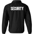 thumbnail image 2 of Men's Security Jacket Event Staff Windbreaker Front Back Silk Screen Print Black-White, 2XL, 2 of 2