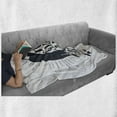 thumbnail image 6 of Inspirational Soft Flannel Fleece Throw Blanket, Vintage Artwork Emperor Penguin Just Smile and Wave Words Print, Cozy Plush for Indoor and Outdoor Use, 50" x 60", Black White, by Ambesonne, 6 of 6
