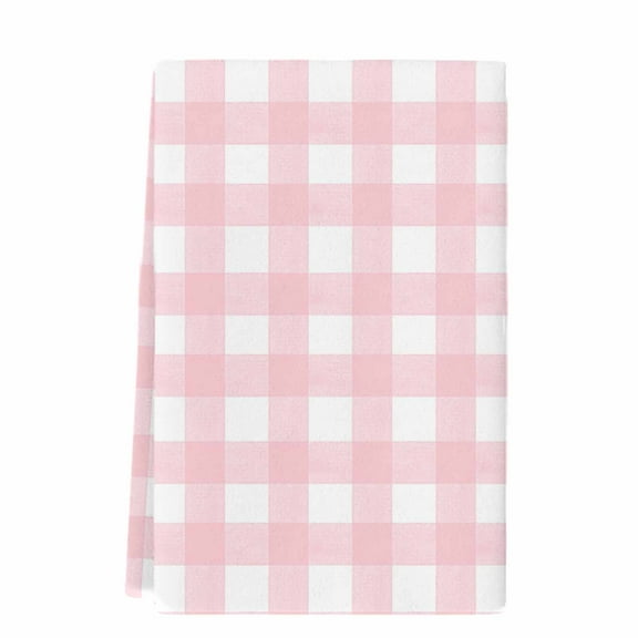 Dish Towels, Christmas Absorbent Kitchen Towels 1 PC, Rustic Pink White Buffalo Check Plaid Pattern Microfiber Hand Towels Dish Cloths Tea Towels for Home  Bathroom,18X28-Inch, Farmhouse