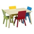 thumbnail image 2 of Delta Children Kids Wooden Play Activity Table & Chair Set, Natural & Primary, 2 of 5