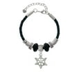 thumbnail image 2 of Delight Jewelry Silvertone Snowflake with Clear Crystal Aunt Celtic Knot Leather Bead Bracelet, 7"+2" Extender, 2 of 4