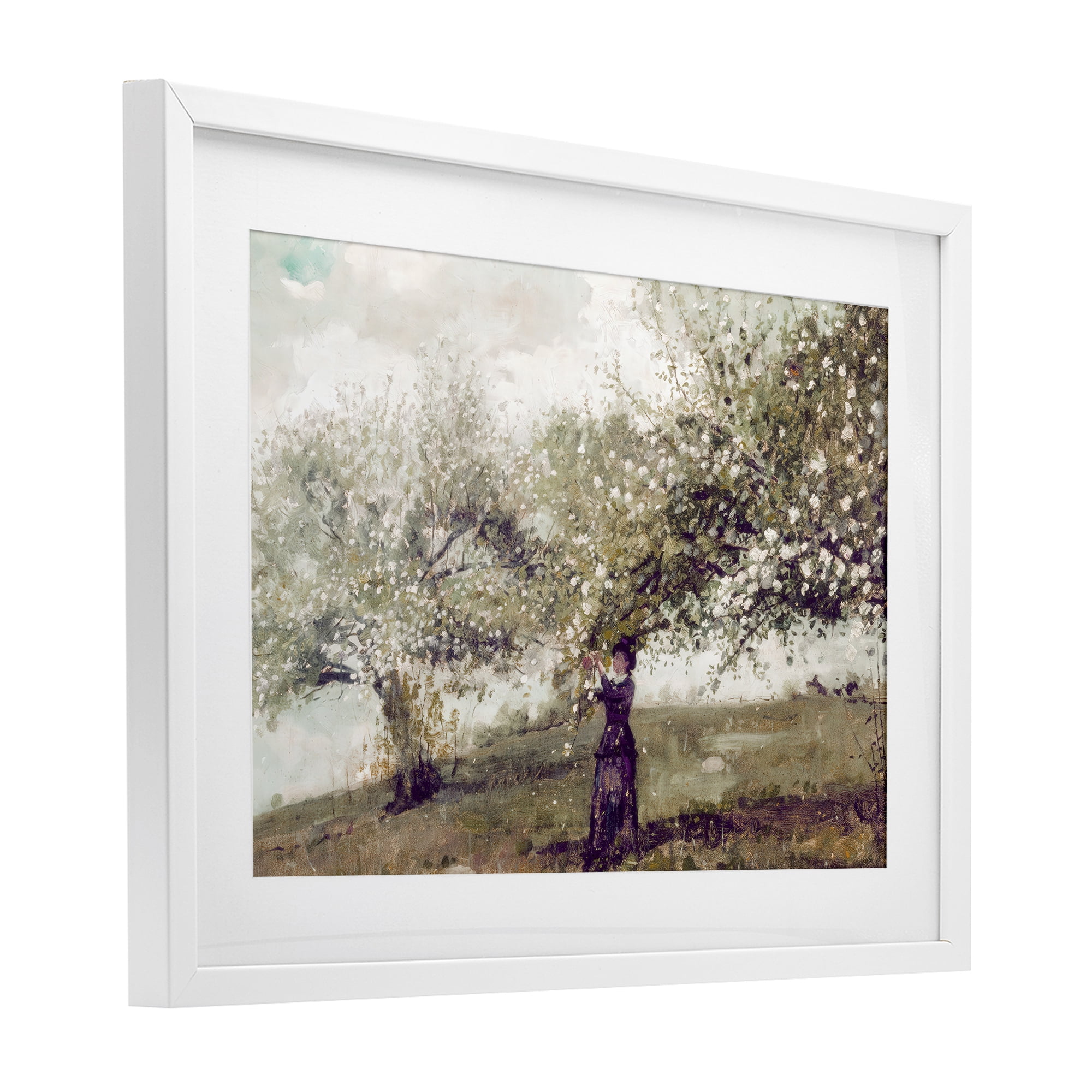 Stupell Industries Vintage Gathering Spring Blossoms White Framed Print Under Glass, design by Leah Straatsma