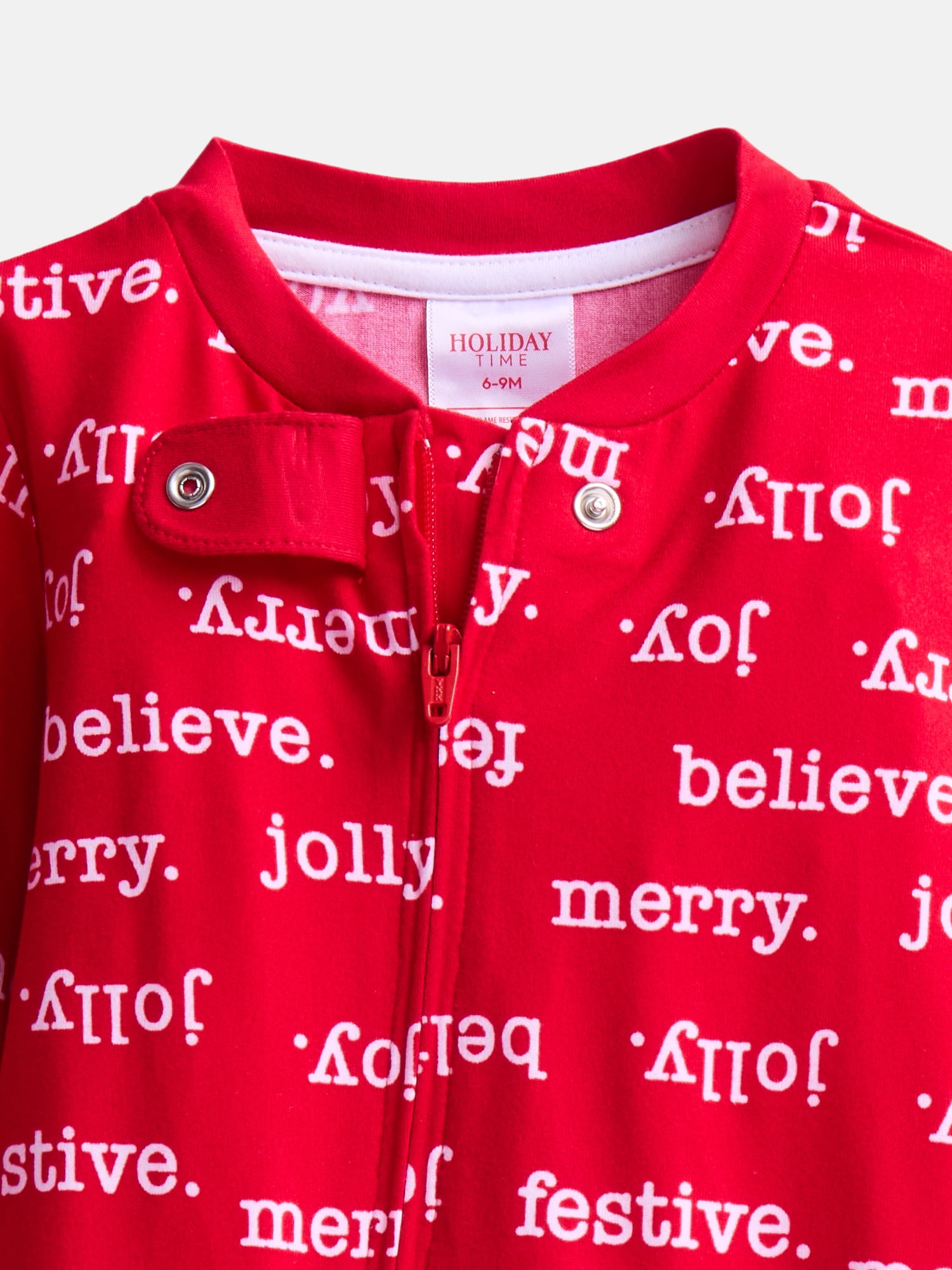Holiday Time Matching Family Sleepwear Unisex Baby One-Piece Pajamas, Sizes 6M-18M