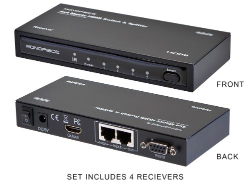 monoprice hdmi switch splitter 4x4 matrix cable cat6 remote