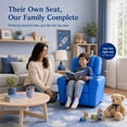thumbnail image 4 of Snugway Kids Recliner Chair, Faux Leather Toddler Armchair with 2 Cup Holders & Side Pocket, Blue, 90lbs Capacity for 1+ Years Old, 4 of 9