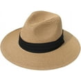 thumbnail image 1 of Sombrero Panamá de ala ancha enrollable para mujer, sombrero para el sol con hebilla de cinturón, sombrero para la playa Fedora UPF50+ $ Sombreros para el sol para mujer, sombrero de playa, 1 of 6